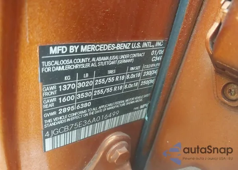 2006 Mercedes-Benz R 500 4Matic из США, поврежденный, VIN 4JGCB75E36A016499